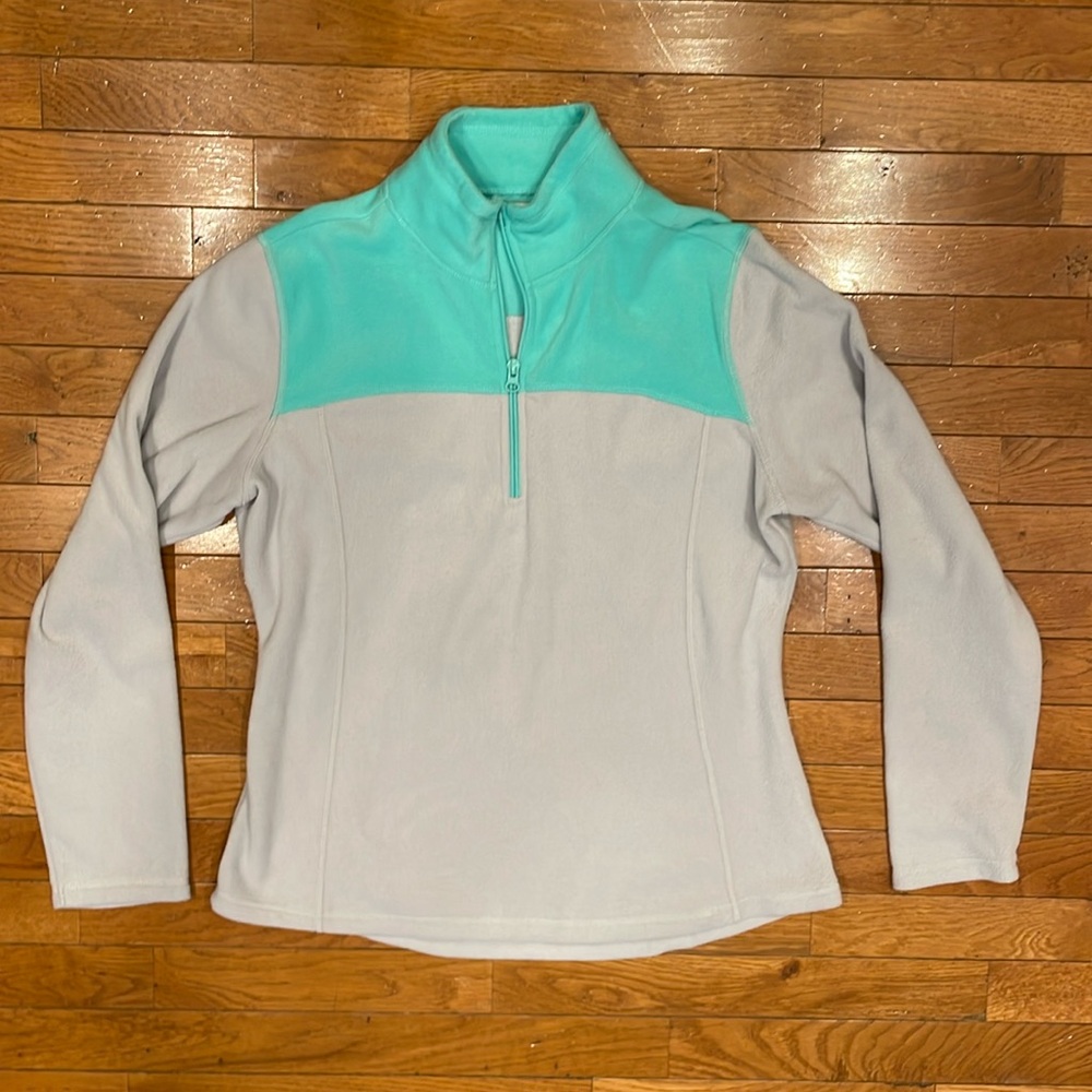 Old Navy 1/4 zip long sleeve pullover mint green and light gray size large